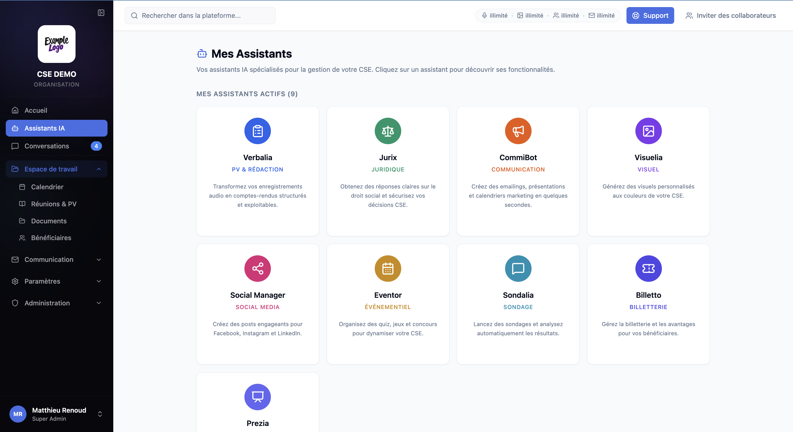 Page des assistants Maven CSE